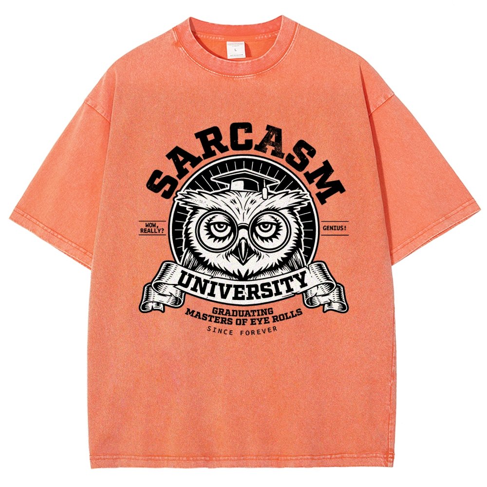 Sarcasm University-Mens-Basic Vintage Distressed T-shirt