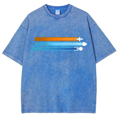 Space Racing Stripes Vintage Distressed T-shirt