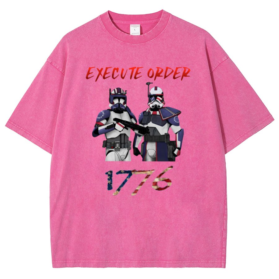 Execute Orde 1776 Independence Day Geeky Vintage Distressed T-shirt
