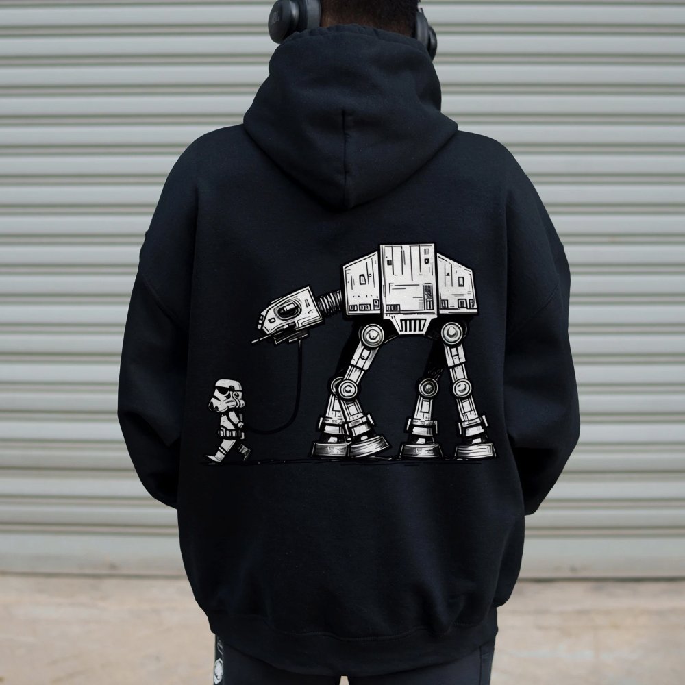 Galactic Robot Dog - Planetary Skirmishes Printed Back Unisex Cotton Hoodie