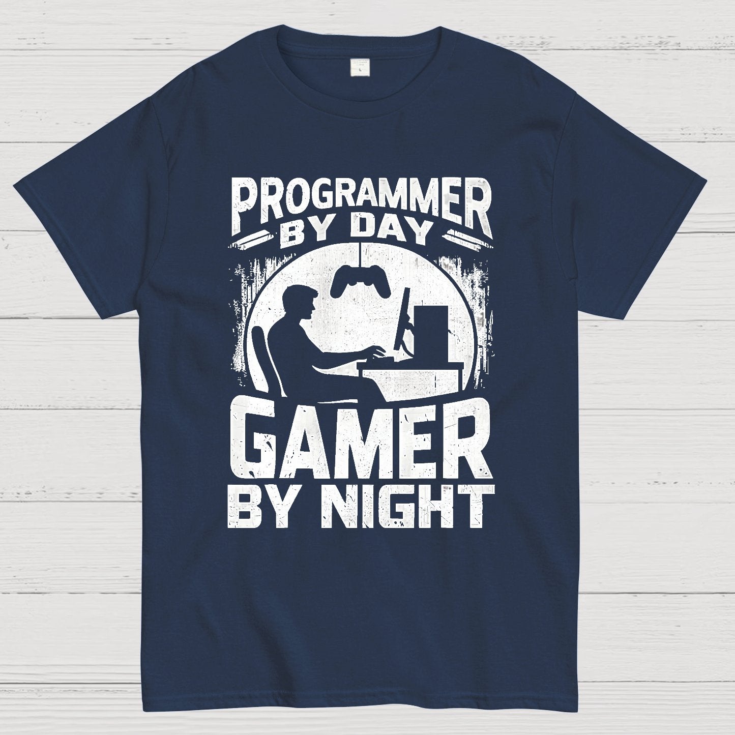 Programmer By Day Gamer By Night Computer Programming T-Shirt