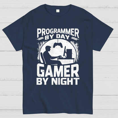 Programmer By Day Gamer By Night Computer Programming T-Shirt