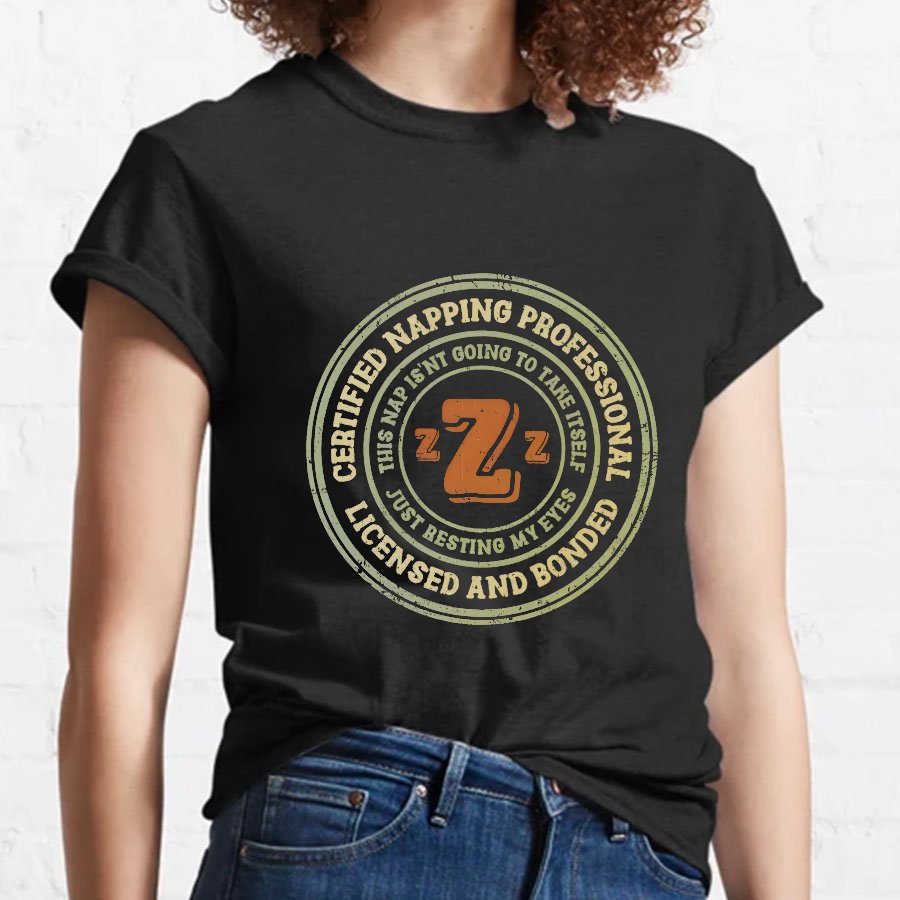 Certified Napping Professional Funny Z Geeky T-Shirt