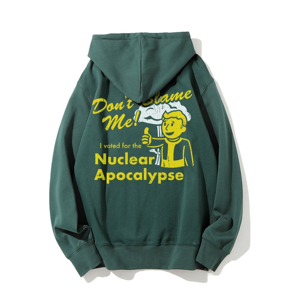 I Voted for the Apocalypse Printed Back Unisex Cotton Hoodie