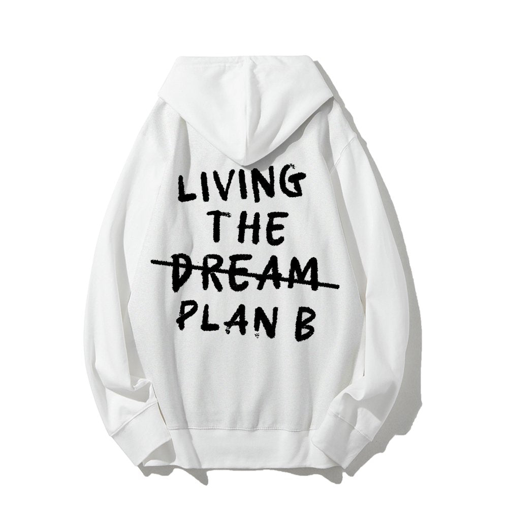 Living Plan B Printed Back Unisex Cotton Hoodie
