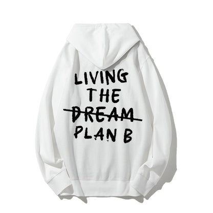 Living Plan B Printed Back Unisex Cotton Hoodie