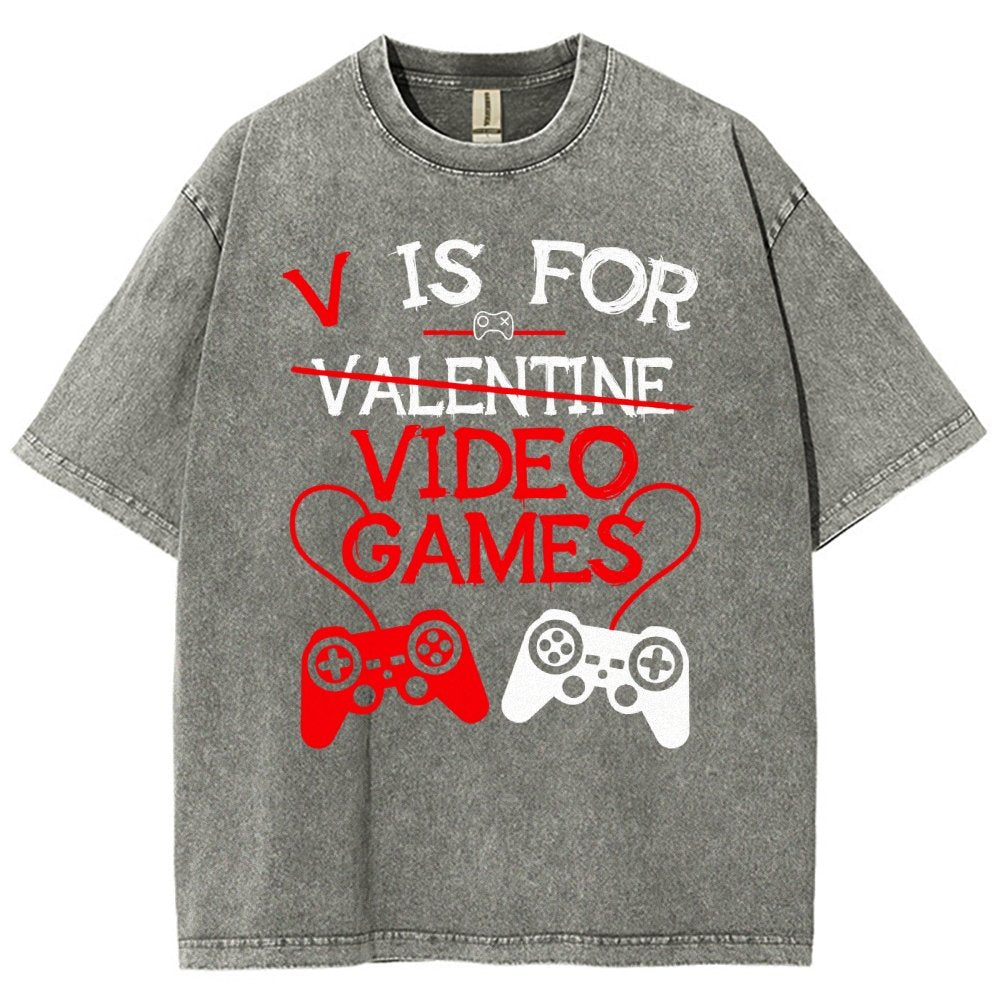 Valentine's Day.Funny Gamer Valentine Nerd Vintage Distressed T-shirt