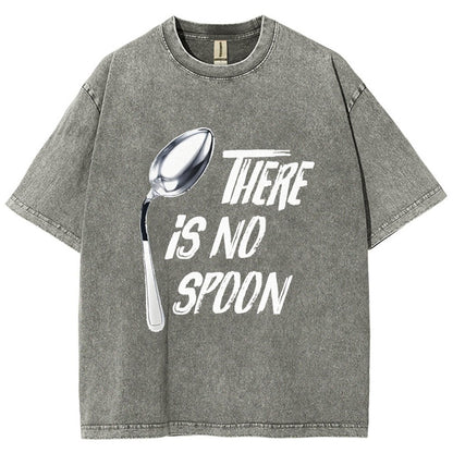 There is no spoon Vintage Distressed T-shirt