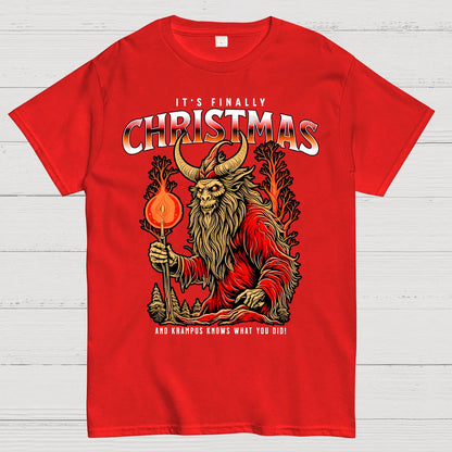 It's Finally Christmas And Krampus Knows What You Did Geek T-Shirt