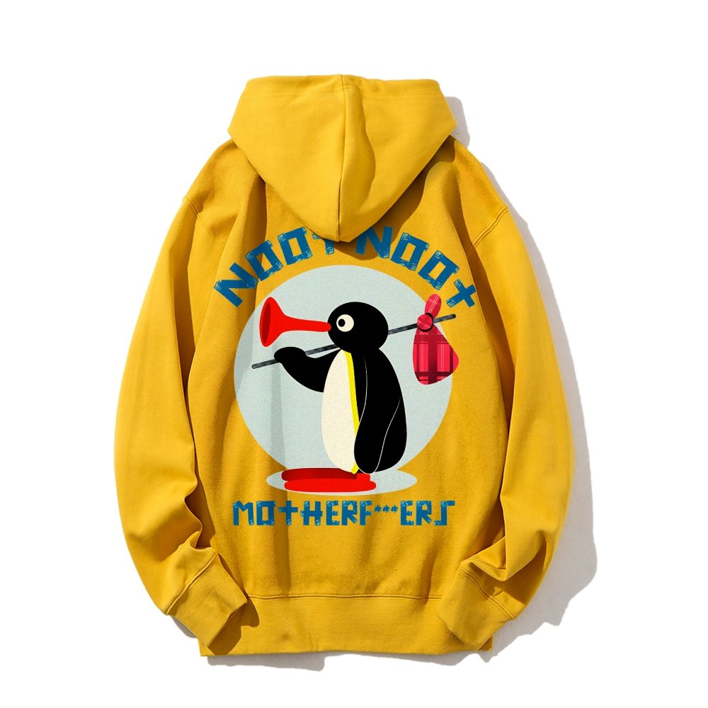NOOT NOOT MOTHERF***ERS Printed Back Unisex Cotton Hoodie