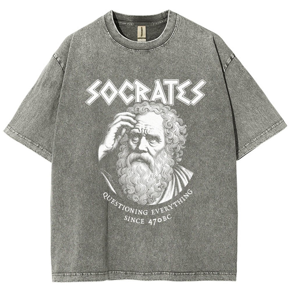 Socrates Questioning Everything Vintage Distressed T-shirt