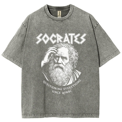 Socrates Questioning Everything Vintage Distressed T-shirt