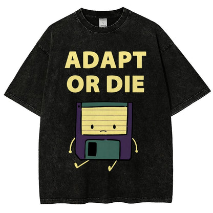 Adapt or Die Floppy Disk Vintage Distressed T-shirt