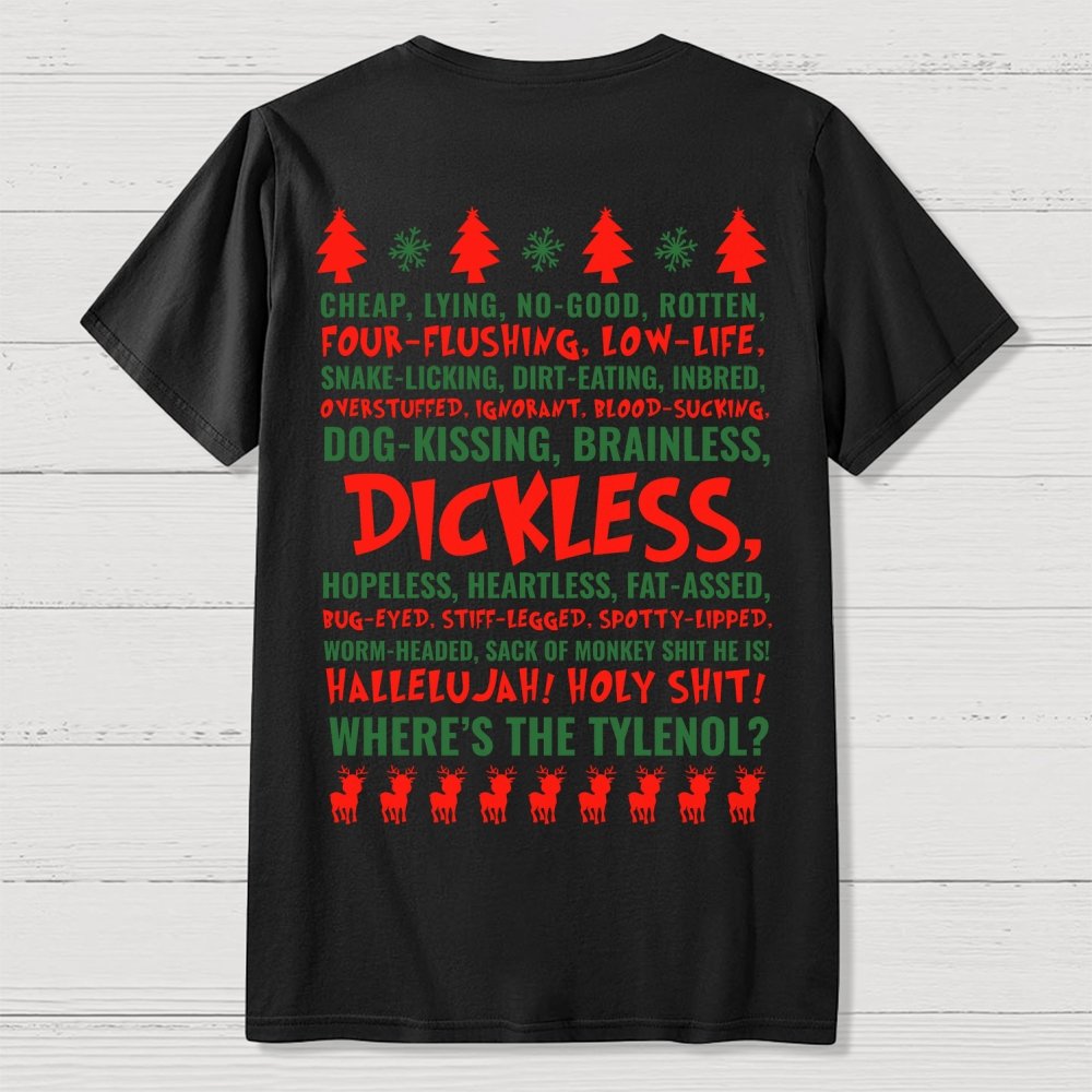Holiday Family Christmas Front And Back Printing Geek T-Shirt