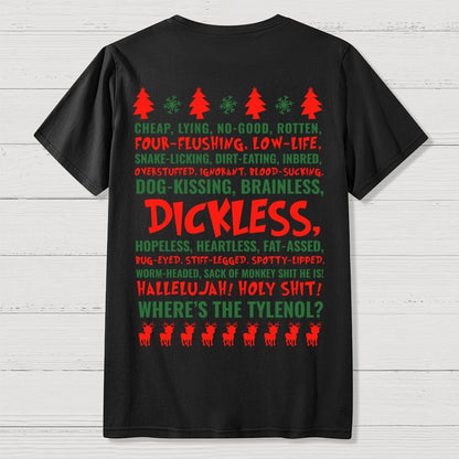 Holiday Family Christmas Front And Back Printing Geek T-Shirt