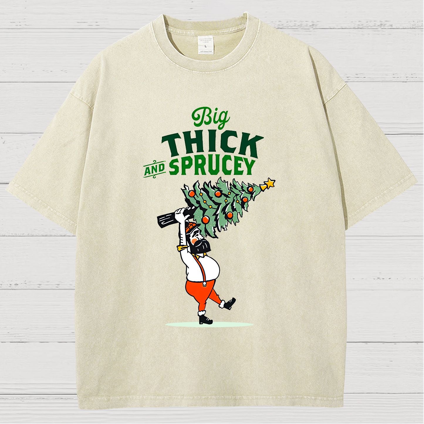 Big Thick & Sprucey，Christmas Vintage Distressed T-shirt