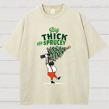 Big Thick & Sprucey，Christmas Vintage Distressed T-shirt