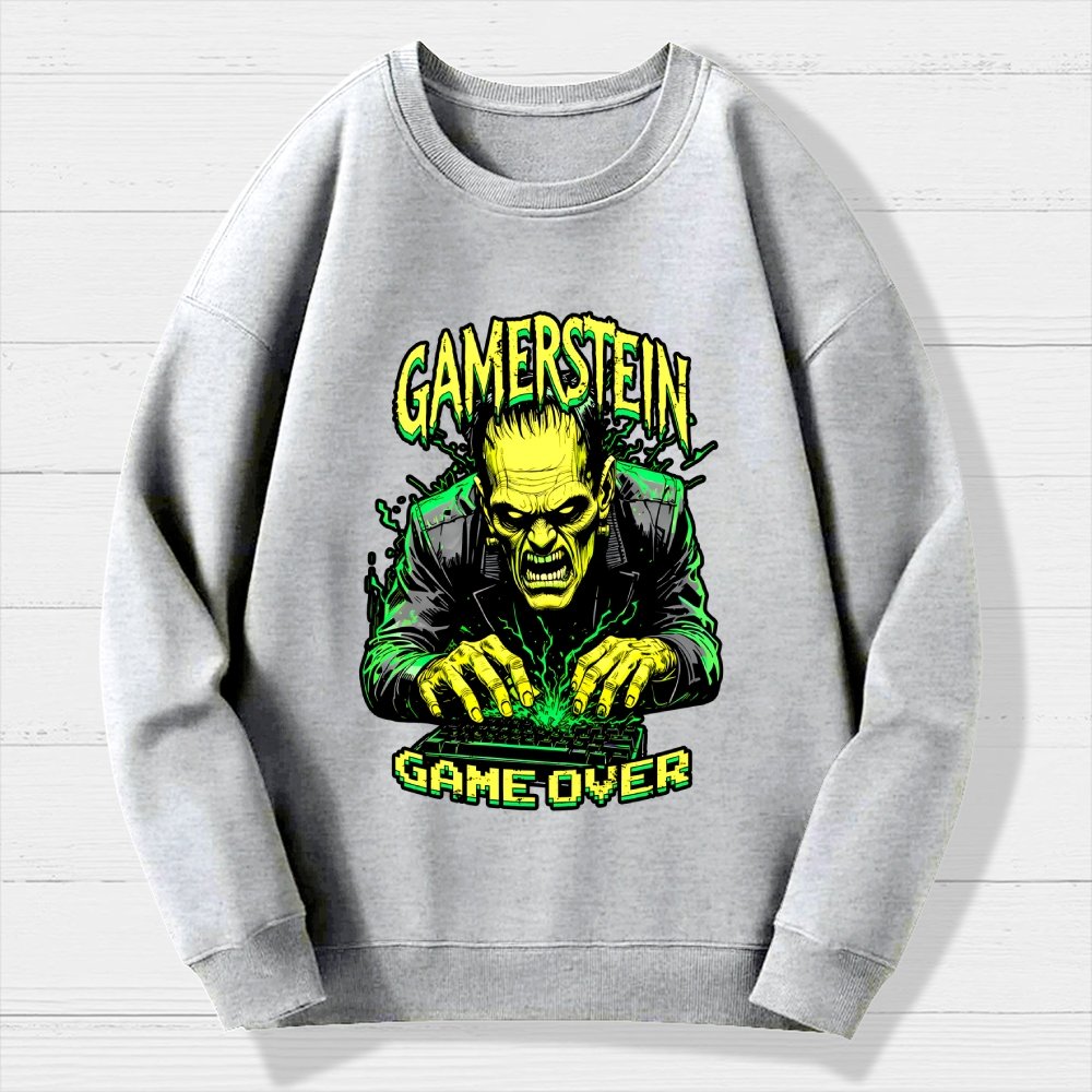 Gamerstein Game Over Funny Halloween Geek Cotton Sweatshirt