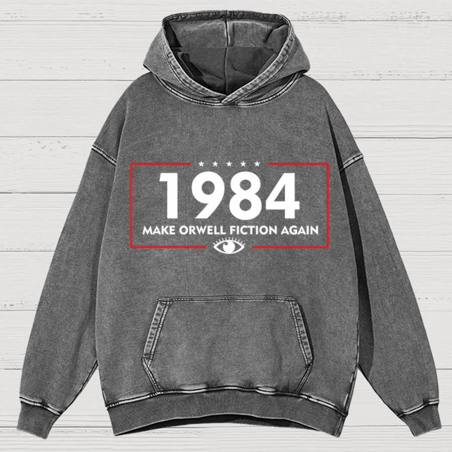 Make Dystopia Fiction Again 19XX Vintage Distressed Hoodie