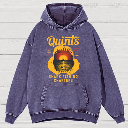 Captain's Shark Fishing Charters Vintage Distressed Hoodie