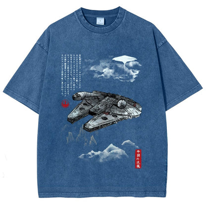 Escape from Mysterious City sumi-e Vintage Distressed T-shirt