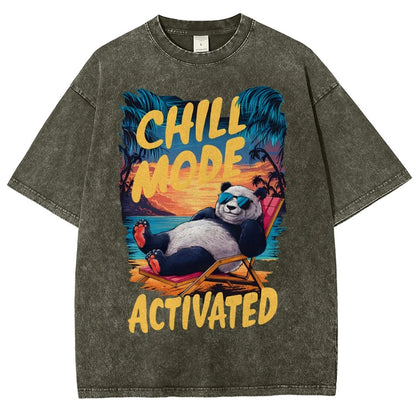 Giant Panda Holiday Art Print Vintage Distressed T-shirt