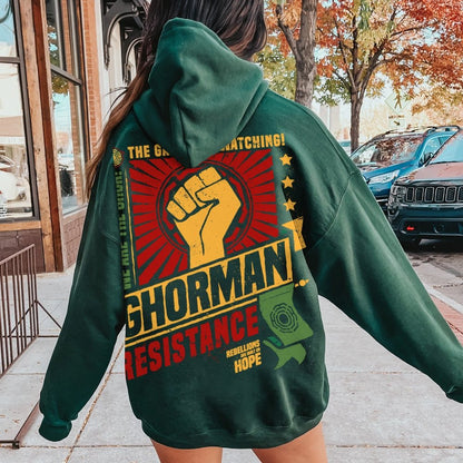Galactic Resistance Printed Back Cotton Hoodie