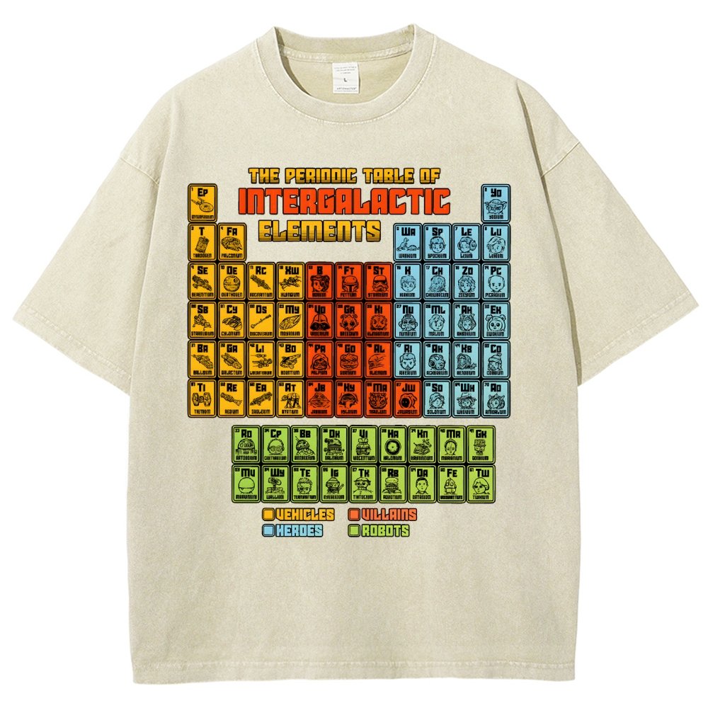 The Periodic Table of Intergalactic Elements Vintage Distressed T-shirt