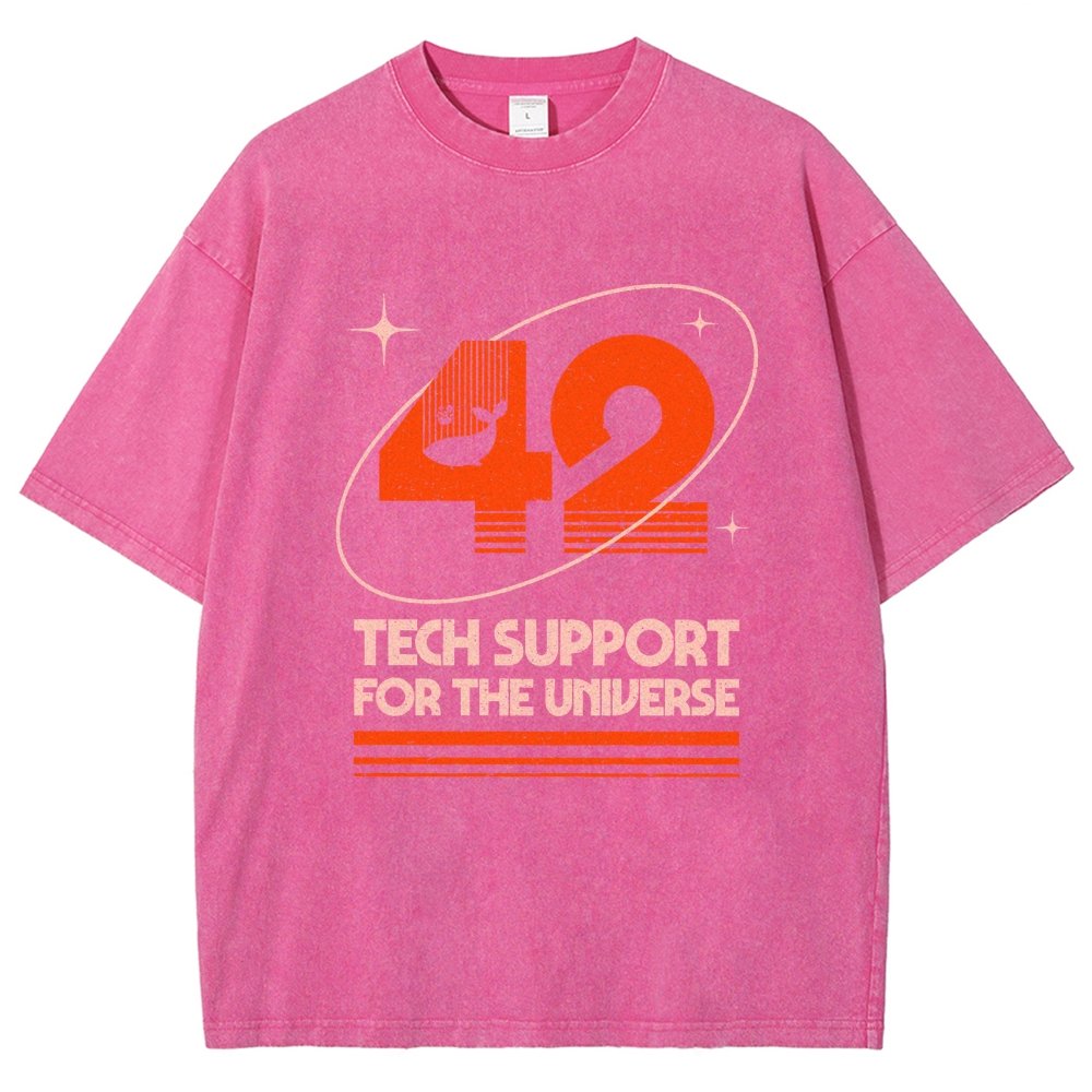 42 - Tech Support For The Universe Vintage Distressed T-shirt