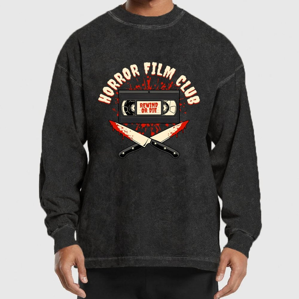 Horror Film Club Washed Long Sleeve Tee