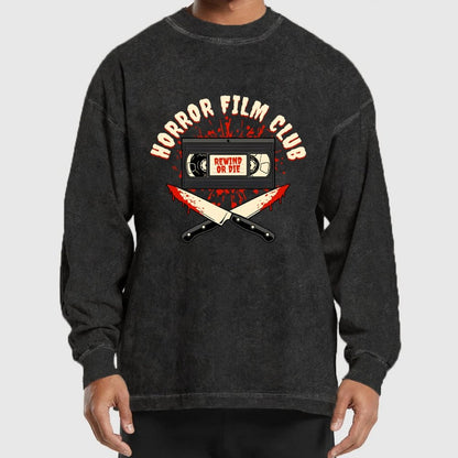 Horror Film Club Washed Long Sleeve Tee