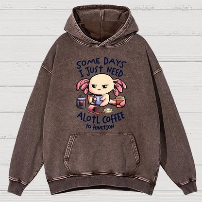 Alotl Coffee Vintage Distressed Hoodie
