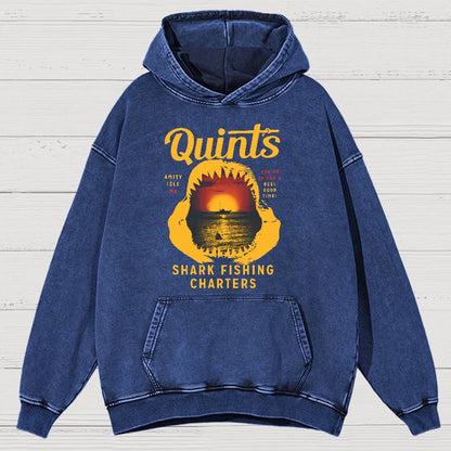 Captain's Shark Fishing Charters Vintage Distressed Hoodie