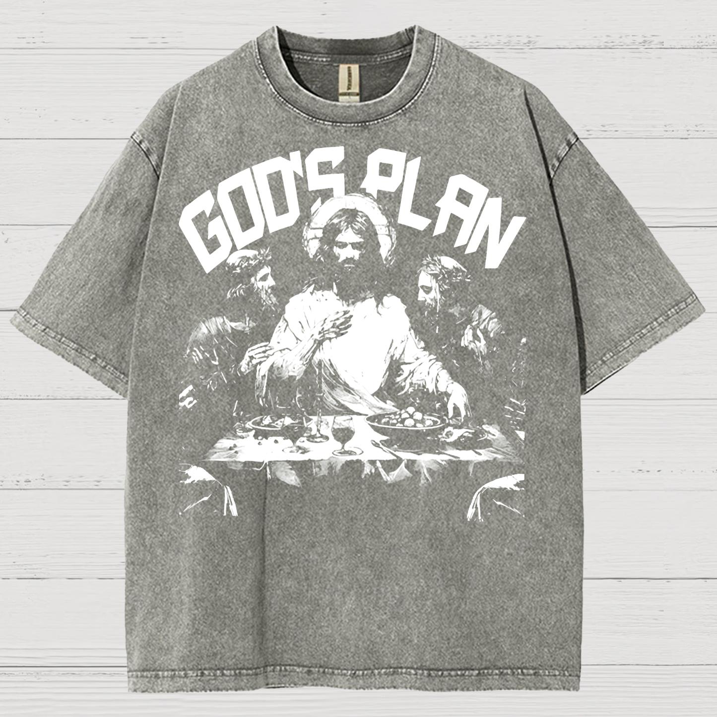 Unisex God's Plan Vintage Distressed T-shirt