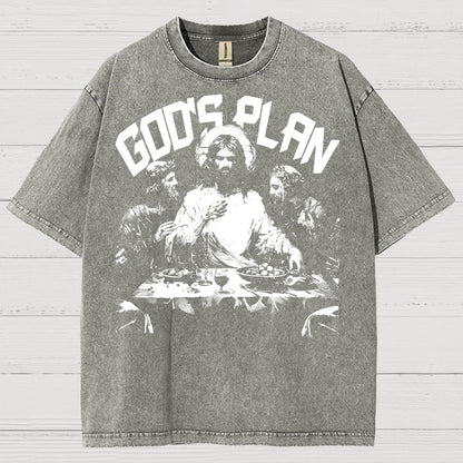 Unisex God's Plan Vintage Distressed T-shirt