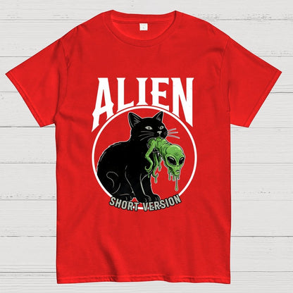 Black Cat Eating Alien Geek T-Shirt