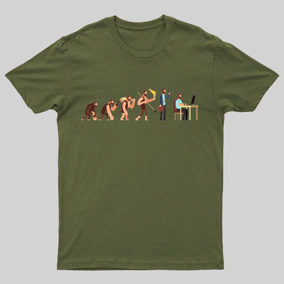 Human evolution From monkey to businessman and computer user Geeky T-Shirt