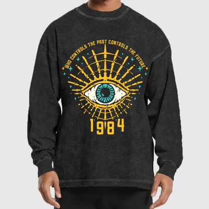 1984 George Orwell Control The Future Washed Long Sleeve Tee