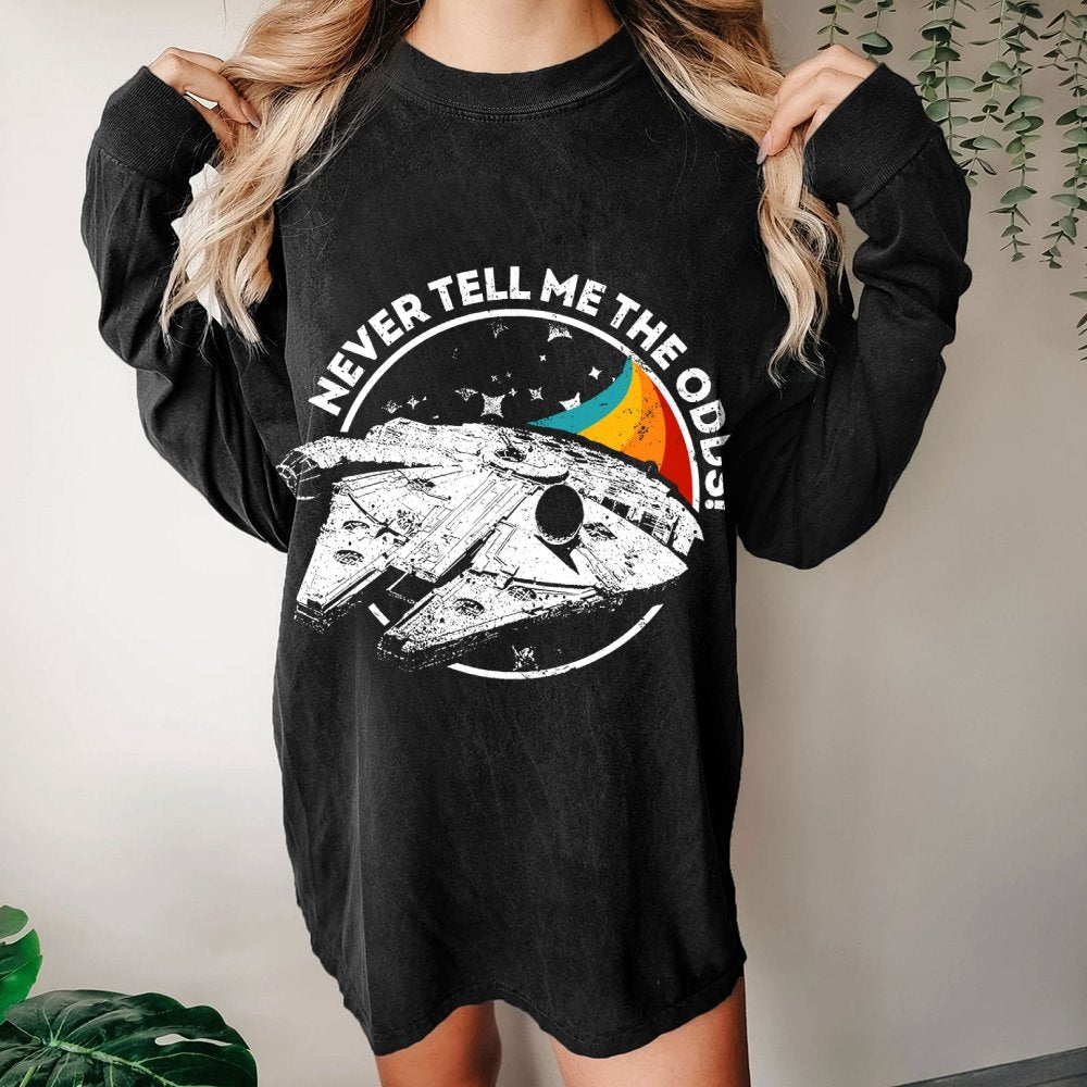 Never Tell Me the Retro Odds Washed Long Sleeve Tee