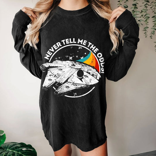 Never Tell Me the Retro Odds Washed Long Sleeve Tee