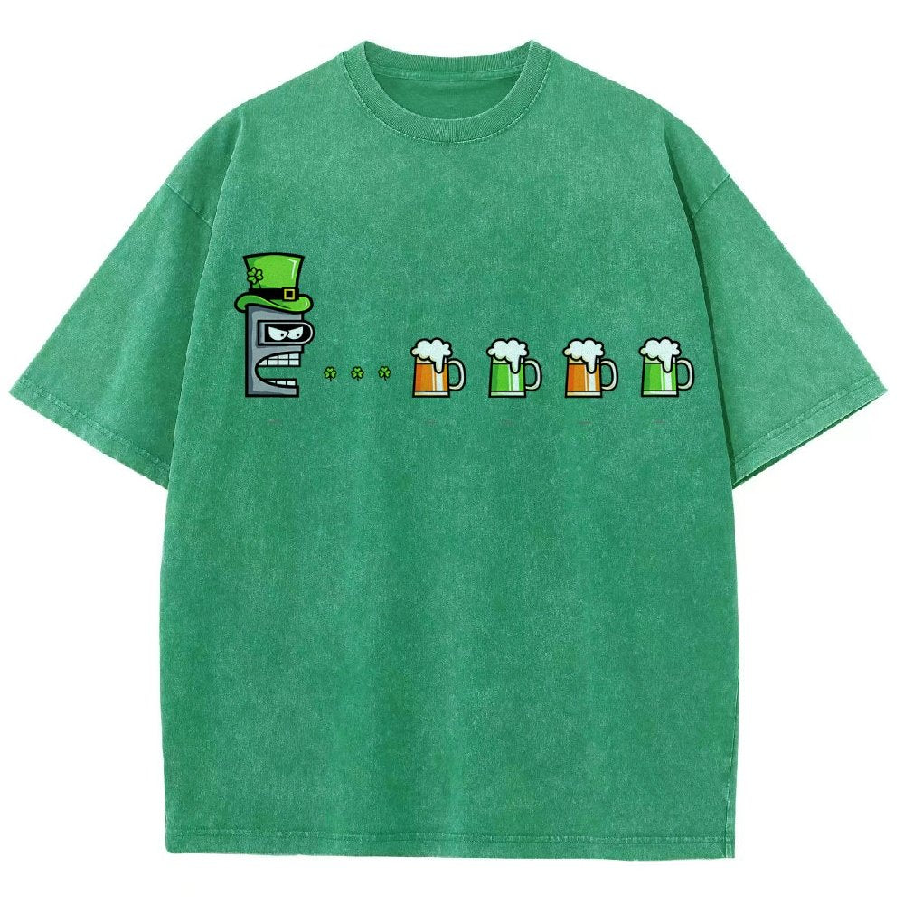 St. Patty’s Robot Vintage Distressed T-shirt