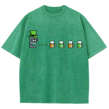St. Patty’s Robot Vintage Distressed T-shirt