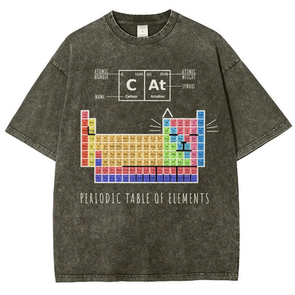 Periodic Table Of Cats Vintage Distressed T-shirt