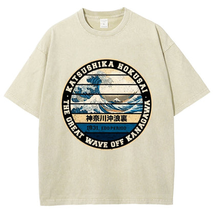 Hokusai Vintage Distressed T-shirt