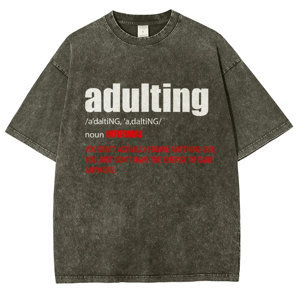 ADULTING Vintage Distressed T-shirt
