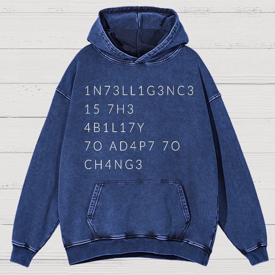Intelligence Is The Ability To Adapt To Change Vintage Distressed Hoodie
