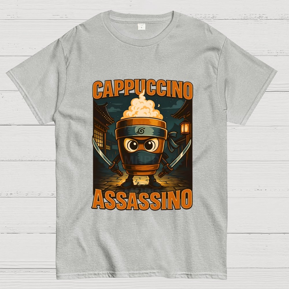 Italian Brainrot Cappuccino Assassino Beverage Coffee Lovers Unisex Geek T-Shirt