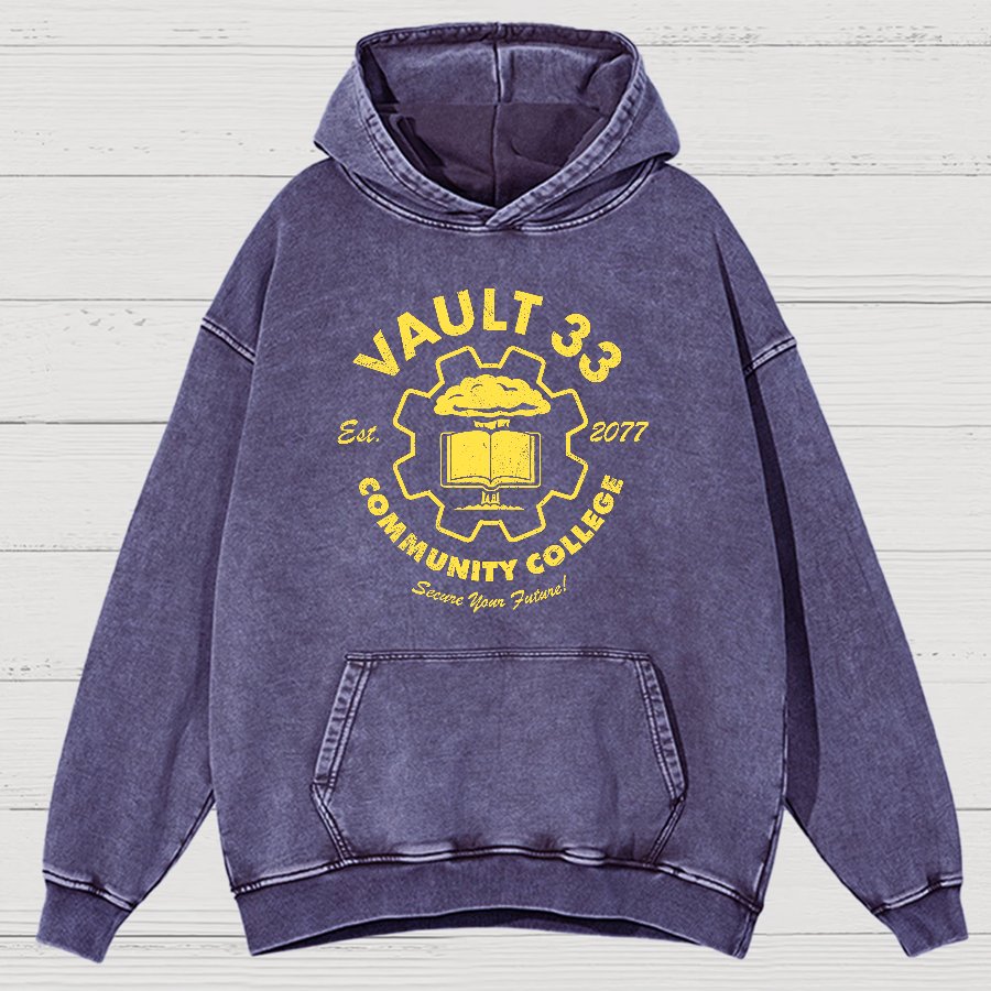 Community College Vintage Distressed Hoodie
