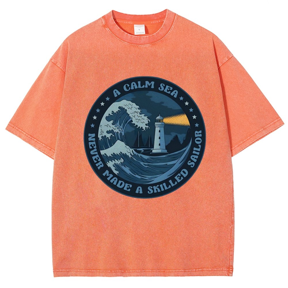 A Calm Sea Never Made A Skilled Sailor Vintage Distressed T-shirt