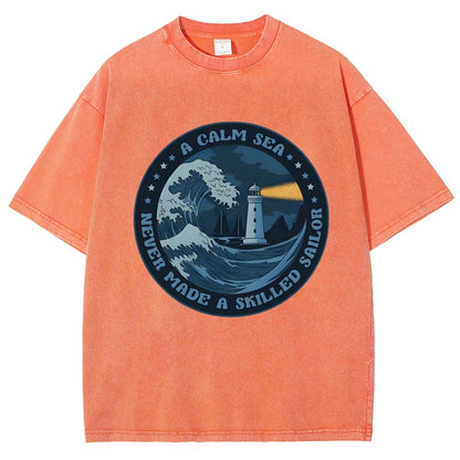 A Calm Sea Never Made A Skilled Sailor Vintage Distressed T-shirt